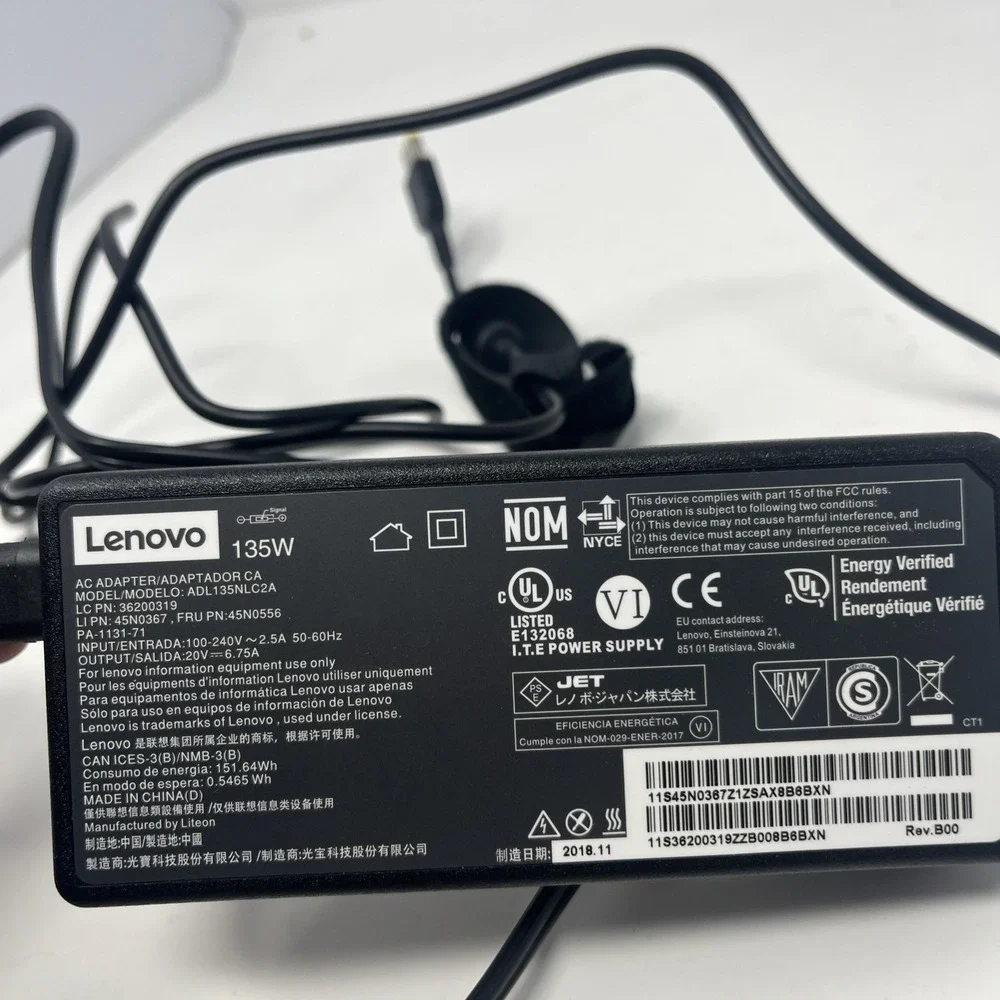 Lenovo AC Adapter 20V 6.75A 135W Genuine Laptop ADL135NLC2A